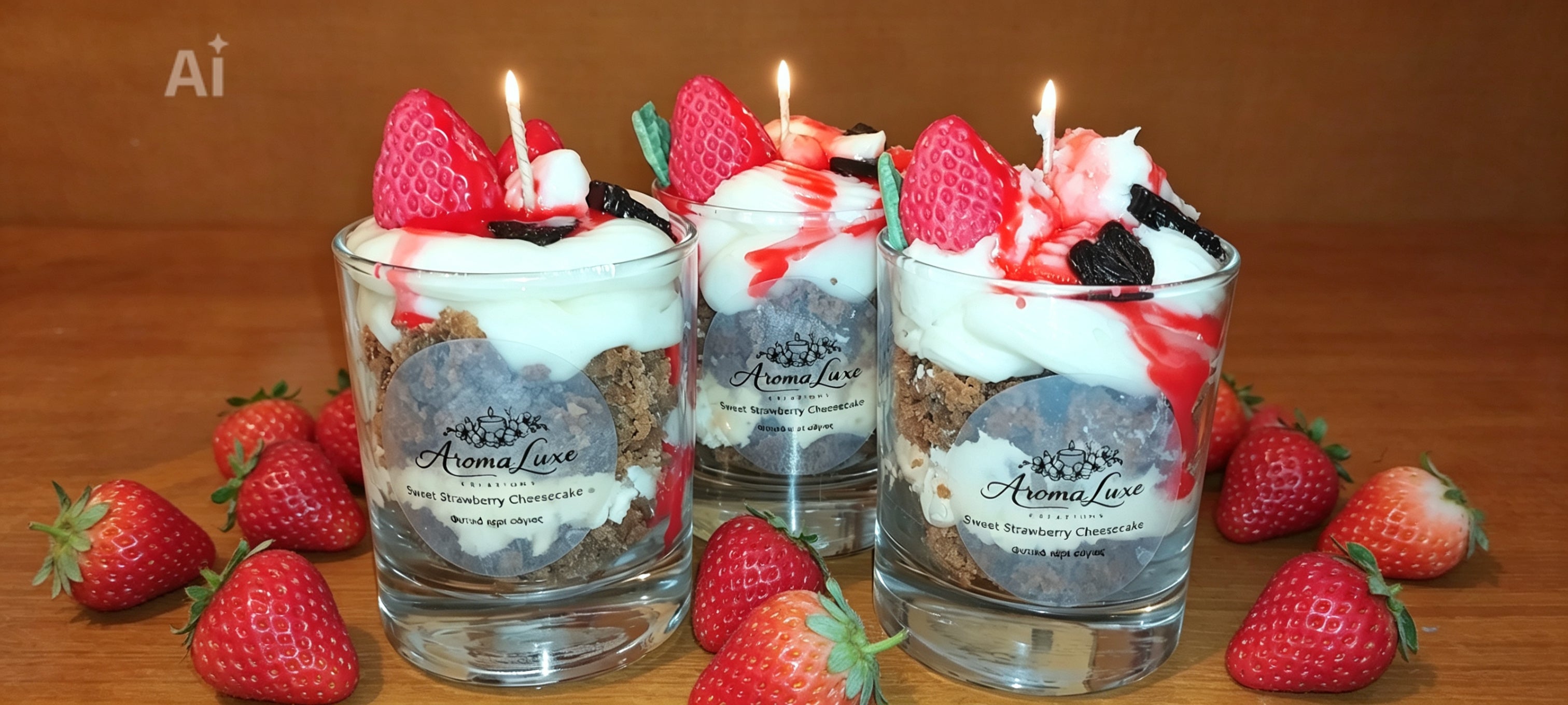 Sweet Strawberry Cheesecake-Αρωματικό κερί σόγιας